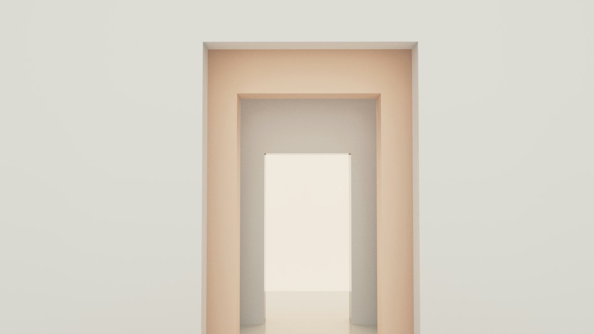 Puerta abierta a una sala vacía y luminosa