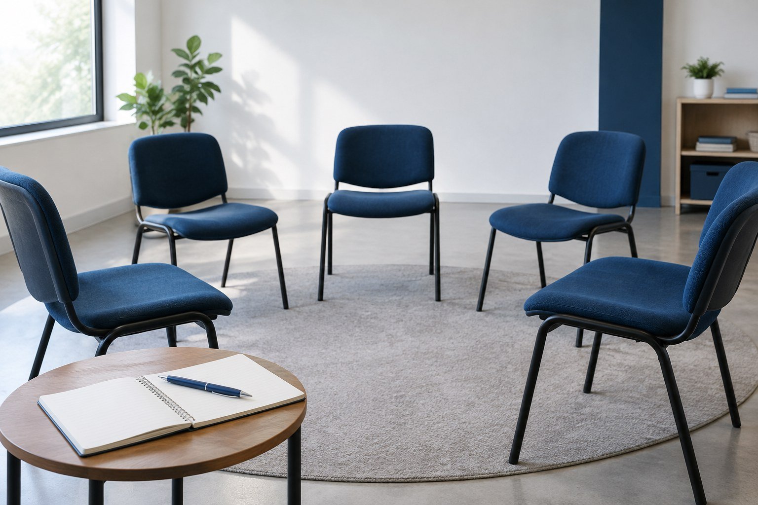 Sala de reuniones vacía para hablar sobre decisiones del grupo